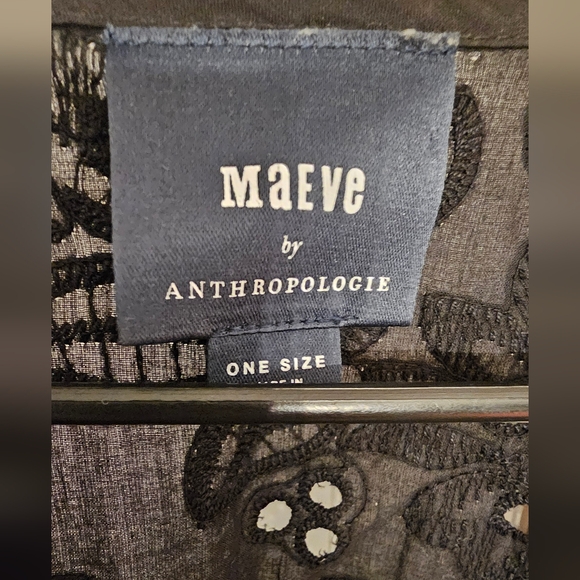 Anthropologie Maeve Black Lace Kimono - Picture 4 of 7